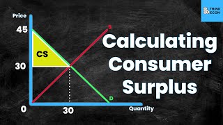 How to CALCULATE Consumer Surplus WITH EXAMPLE  Think Econ  Microeconomic Concepts [upl. by Oiram]