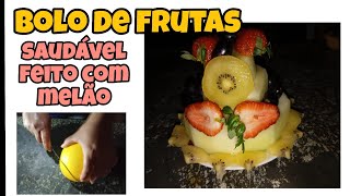 BOLO DE MELÃO DE FRUTAS 😋 TENDÊNCIA DE BOLOS 20242025BOLOSAUDAVEL [upl. by Blanchard]