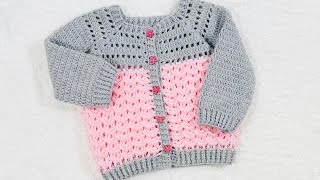 Chaleco tejido a crochet o ganchillo para niñas 0 a 6 años paso a paso Bolero Crochet for Baby [upl. by Nylrats]