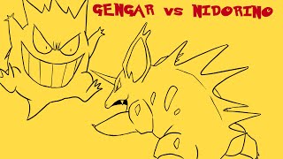 GENGAR vs NIDORINO Pokemon Fan Animation WIP [upl. by Ellenwad]