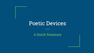 Poetic Devices [upl. by Lombardi]