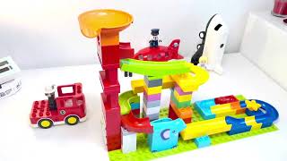 Building Fun Blocks Puzzle Race Track Marble Run Construction [upl. by Housum119]