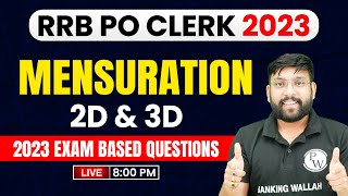 Mensuration 2D amp 3D  Arithmetic for Bank Exam  IBPS RRB PO amp Clerk 2023  Maths By Arun Sir [upl. by Roban]