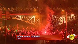 Marsz Niepodległości 2018  Są race wybuchają petardy  OnetNews [upl. by Atinar]