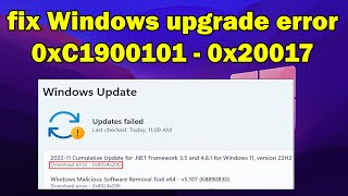 How to fix Windows update error 0xC1900101  0x20017 windows 11 or 10 [upl. by Nnairahs352]