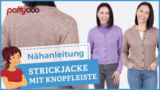 Klassische Strickjacke zum Knöpfen nähen 🧥 Nähanleitung mit vielen Tipps für perfekte Knopflöcher [upl. by Llemij276]