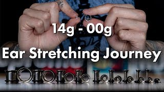 Ear Stretching Journey 14g  00g Tapering amp Taping method [upl. by Tenej]