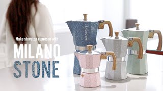 GROSCHE  How to make Stovetop Espresso with the NEW MILANO STONE Stovetop Espresso Maker [upl. by Acillegna720]