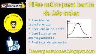 Filtro pasa banda de segundo orden  Función de transferencia [upl. by Kovar592]