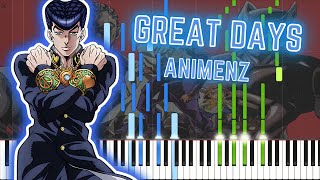 Animenz Great Days  JoJos Bizarre Adventure Part 4 Piano Tutorial  Synthesia [upl. by Rice733]