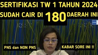 SERTIFIKASI TRIWULAN 1 TAHUN 2024 SUDAH CAIR DI 180 DAERAH INI TPG TW 1 2024 [upl. by Niattirb382]