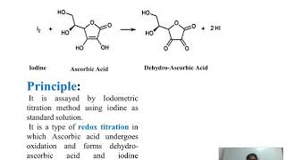 Assay of ascorbic acid by iodometric titration method  Dr Meenaxi Maste [upl. by Glenna]