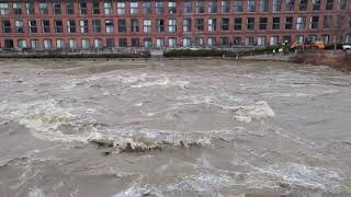 Winooski River at Winooski Bridge Burlington above major flood level 2 of 2 [upl. by Gillie358]