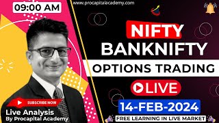 14 February Live Trading  Nifty Banknifty Live Options Trading  Nifty 50 Live nifty50 live [upl. by Lorine]