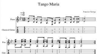 How to Play Tango Maria by Francisco Tarrega on Guitar with Tabs and Sheet Music [upl. by Lleret]