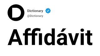 Affidávit Meaning In English [upl. by Aziza110]