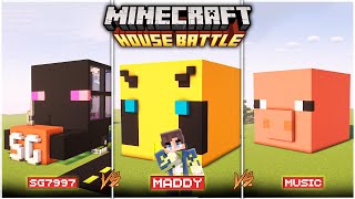 MADDY vs MUSIC vs SG7997 MINECRAFT RESTURANT 😱  Minecraft House Battle  in Telugu [upl. by Ineslta]