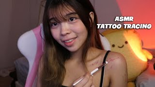 ASMR Tattoo Tracing skin scratching and brushing sounds [upl. by Nicole]