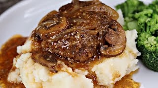 Salisbury Steak  Hamburger Steak  TV Dinner Style [upl. by Pressman348]