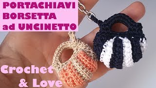 Tutorial borsetta portachiavi ad uncinetto sub Eng y Esp [upl. by Ehcrop]