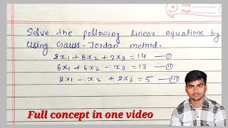 Gauss Jordan method  How to solve gauss Jordan elimination method engineering mathematics Bsc [upl. by Thistle]