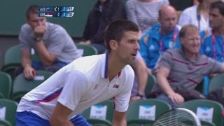 Hewitt AUS v Djokovic SRB Mens Tennis 3rd Round Replay  London 2012 Olympics [upl. by Londoner]