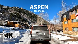 4K Driving in Aspen Colorado  Hollywoods Ski Resort  Winter Time  HDR  USA  2023 [upl. by Eahsan]