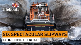 Six Spectacular Slipways  Launching Lifeboats at the RNLI [upl. by Thompson]