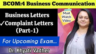 Business Letters Complaint Letters ✉️Business Communicationdrkhyativadher [upl. by Kraul]