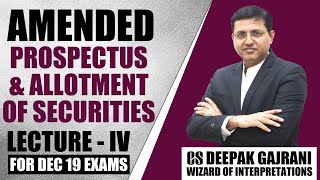 CS Executive amp CA Inter  Prospectus amp Allotment of securities  Part 4 [upl. by Rabi]