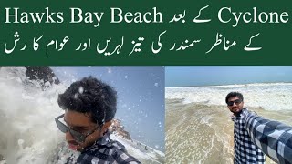 Cyclone ke Baad Hawks Bay Beach Karachi  Best Beach In Karachi  Hawks Bay vlog 2023 [upl. by Farrow]