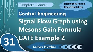 Masons Gain Formula for Signal Flow Graph Steps Process and GATE Example 2 [upl. by Kimbell]