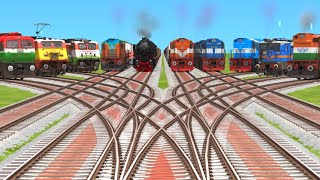 10 Trains Crossing By Indian Daimond🤑 Railroad Crossings Tracks  trainz simulator 2024 [upl. by Akihc606]