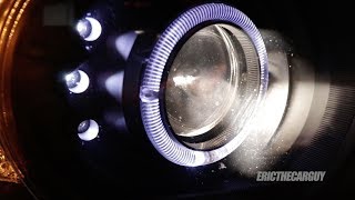 HID vs LED vs Halogen Headlights in Projector Housings [upl. by Earahc163]