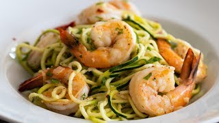 Shrimp Scampi With Zucchini Noodles Spiralizer Recipe Featuring Zoodles [upl. by Aip]