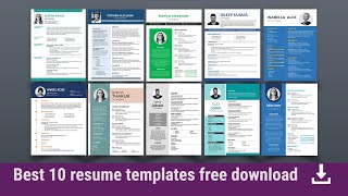 10 Resume Templates I Best 10 Editable CV I Free Download ⬇ 2023 [upl. by Euridice588]