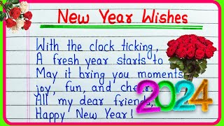 Happy New Year 2024 wishes messages greetings  Happy New Year messages in English [upl. by Eiramnna558]