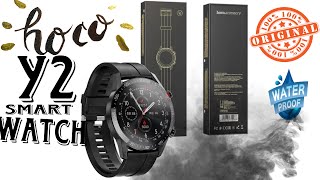 Hoco Y2 smartwatch review  How to connect smartwatch with iPhone ‏ساعات ‏ذكيه من شركة هوكو hoco [upl. by Atterahs]