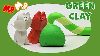 MioMao ❤️🤍 GREEN CLAY 🤲🐉🌿  stopmotion nostalgia miomaolalala green [upl. by Macilroy]