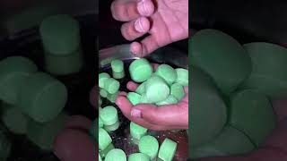 Green Naphthalene balls and powder 💚🟢😋asmr satisfying mothballs oddlysatisfying youtube new [upl. by Ahsak328]