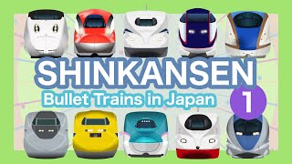 Various Shinkansen 1  Bullet Trains for Kids  Nozomi Hayabusa Komachi Kagayaki Super Express [upl. by Garret]