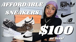 TOP 10 Affordable Starter Sneakers 100 OR LESS Must Have Basic Sneakers for Streetwear  On Foot [upl. by Elleirad998]