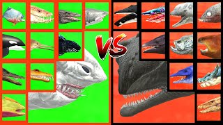 AQUATIC TOURNAMENT Mosasaurus VS Megalodon VS Archelon VS Tylosaurus VS Livyatan in ARBS [upl. by Bremser]