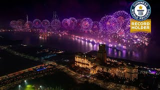 Ras Al Khaimah New Year’s Eve Drone amp Fireworks Display [upl. by Linneman621]