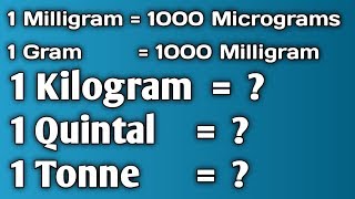 Units of weightMilligramkilogramQuintalTonneभारवजन की इकाइयाँ By Satya Education [upl. by Hamaso]