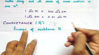 Conductance in Electrolytic Cells ResistanceResistivityConductanceConductivityCBSE 12 [upl. by Acirfa]