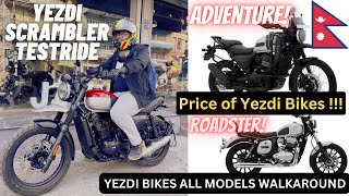 Yezdi Scrambler First Ride Review 🇳🇵 All Yezdi Bikes Models Walkaround Price in Nepal  TESTRIDE [upl. by Sikata123]