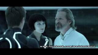 TRON LEGACY movie clip  Sam amp Kevin Flynn are reunited Hedlund amp Bridges [upl. by Emmey]