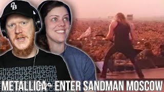 COUPLE React to Metallica  Enter Sandman Live Moscow 1991  OFFICE BLOKE DAVE [upl. by Ivan983]