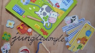 Unboxing HABA  Fädelspiel Auf dem Land  thrading game on the farm 5580 [upl. by Shena343]